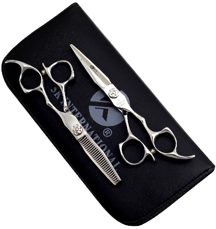 Elegant Silver 440c Hairdressing 5.5"", 6.0"" & 6.5"" Scissors Set