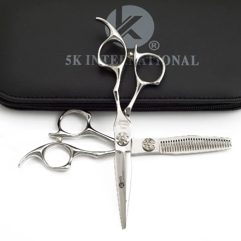 Elegant Silver 440c Hairdressing 5.5"", 6.0"" & 6.5"" Scissors Set