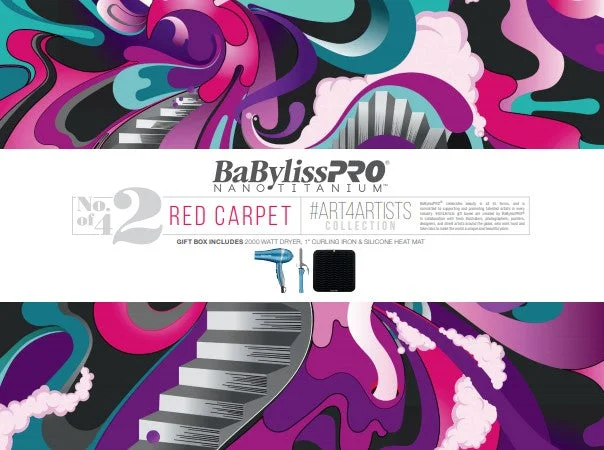 BaByliss Pro Holiday Box 2019 - Red Carpet # BNT19H2 - Nano 1"" Curling Iron + Nano 2000 W Dryer + Silicon Mat