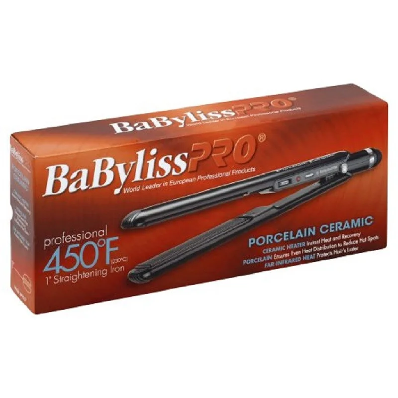 BABYLISS PRO PORCELAIN CERAMIC STRAIGHTENING IRON - 1 INCH # BABP9557