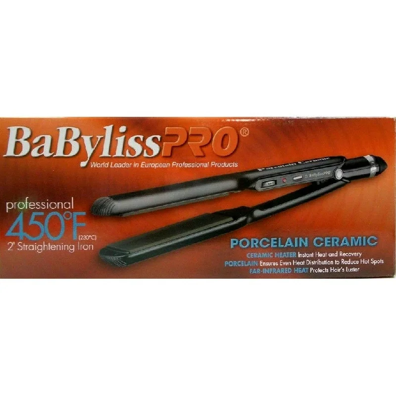 BABYLISS PRO PORCELAIN CERAMIC STRAIGHTENING IRON - 2 INCH # BABP9561