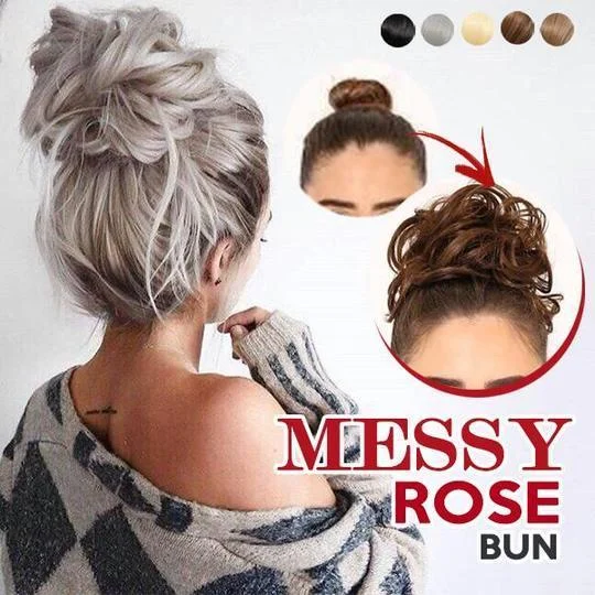 (BUY 3 FREE SHIPPING ) Messy Rose Bun