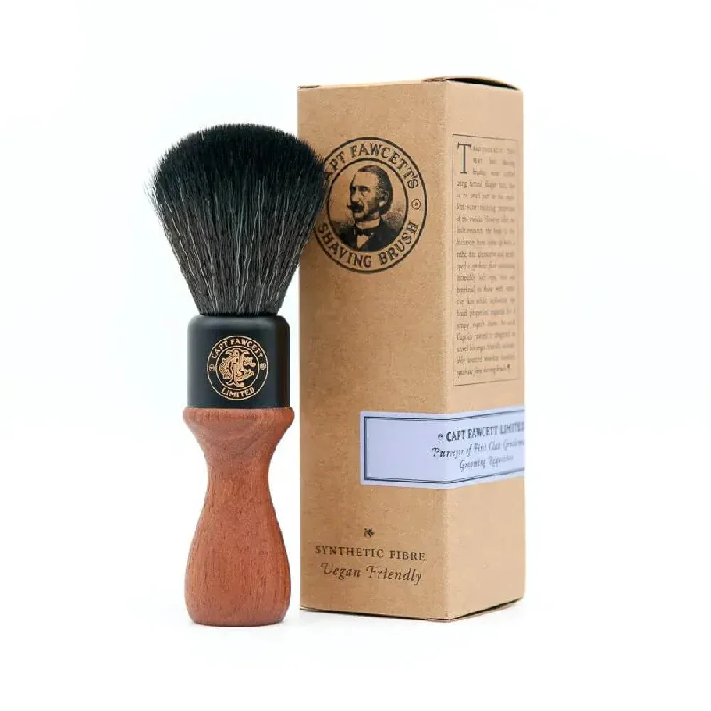 Captain Fawcett Wood Handle Faux Fur Shave Brush 人造纖維（仿獾毛）剃鬚刷