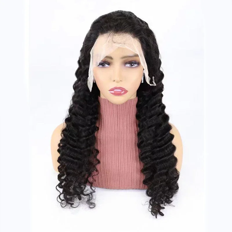 Deep Wave Transparent Lace Front Wig Human Hair