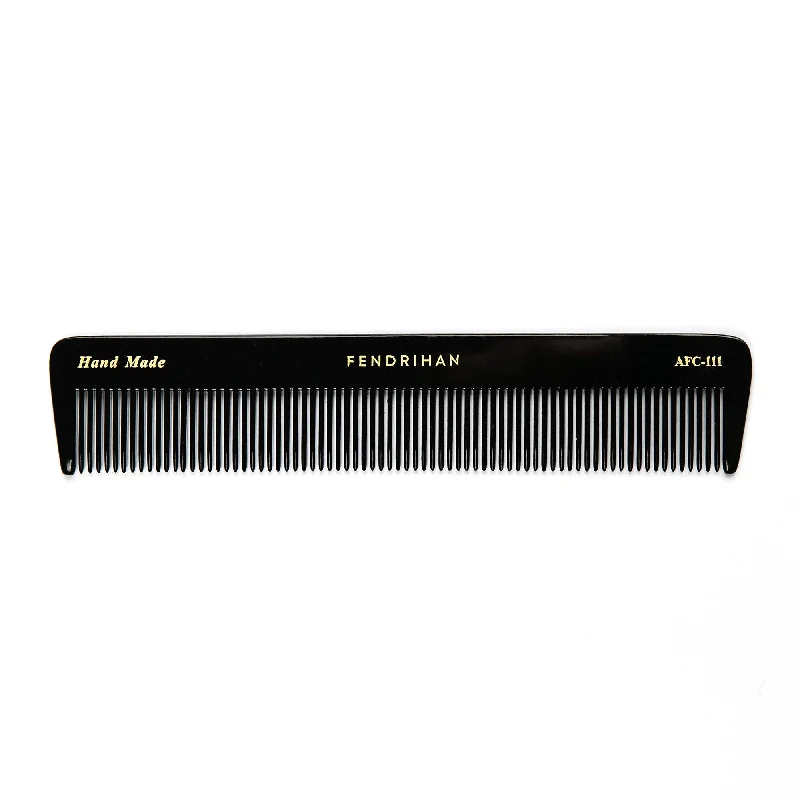 Fendrihan Hand-Finished Fine-Tooth Pocket Comb, Black