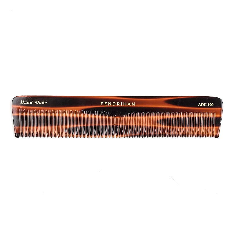 Fendrihan Hand-Finished Large Double-Tooth Comb, Faux Tortoise