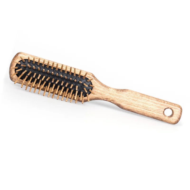 Fendrihan Rectangular Olivewood Pneumatic Brush with Wooden Bristles – Made in Germany