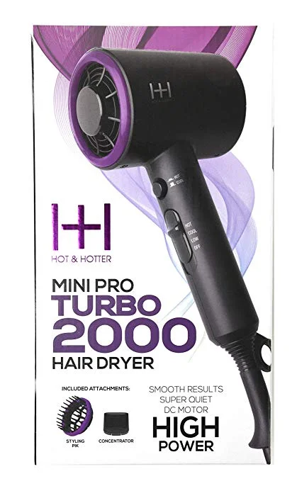 Hot and Hotter Professional Portable Mini Pro Turbo 2000 Hair Dryer