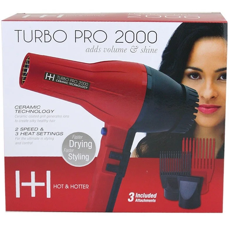 HOT & HOTTER TURBO PRO 2000 HAIR DRYER # 5839