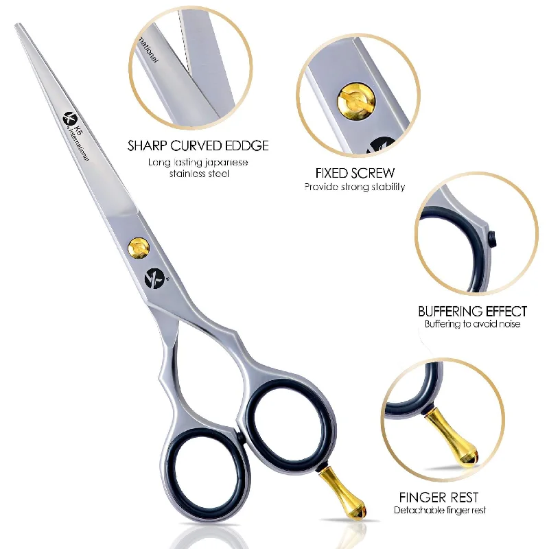 Matte Silver Line Hairdressing Scissors