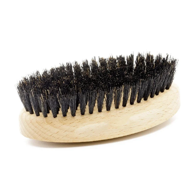 Men's Beechwood Military Hairbrush with Pure Soft or Wild Boar Bristles - Made in Germany