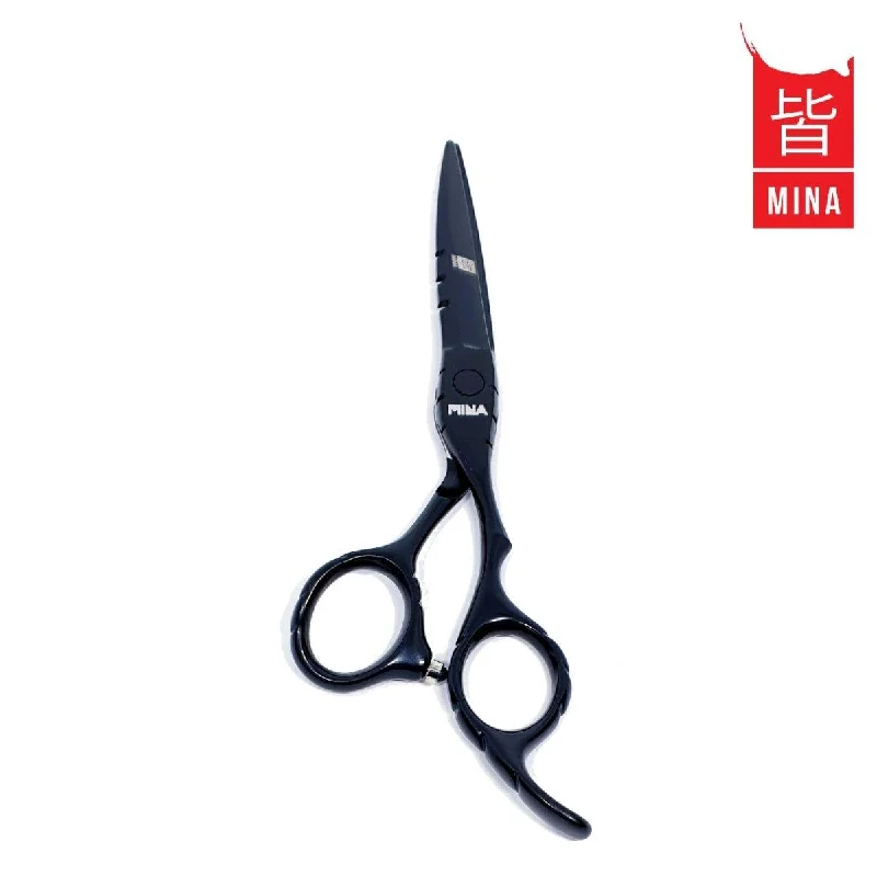 Mina Matte Black Offset Hairdressing Scissor Set