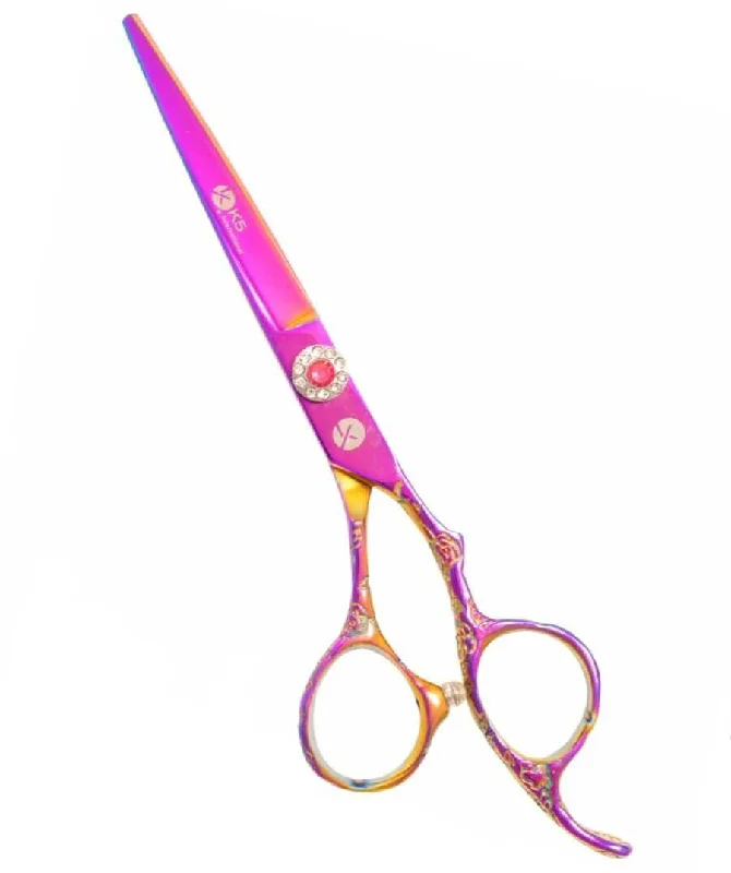 6.0'' Multicolor Dragon Pink Crystal Professional Hairdressing Scissors