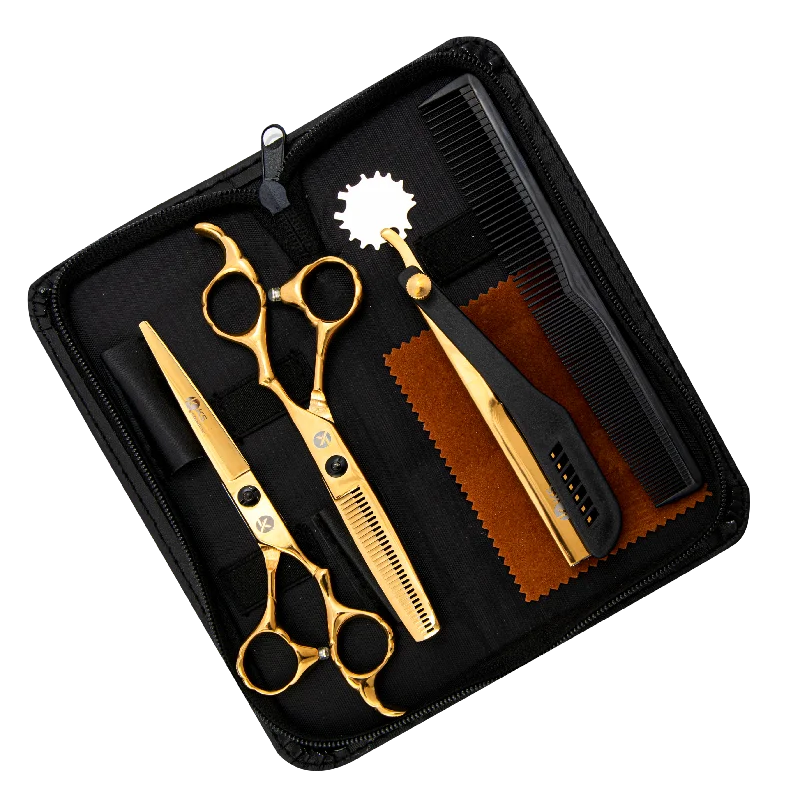 Pro Barber 6.0"" Golden Hairdressing Scissors Set