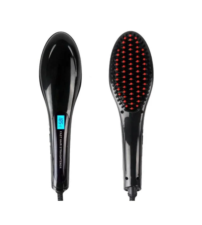 Straightening Magic Fast Hair Straightener Black Bivolt Smoothing Brush - Roger