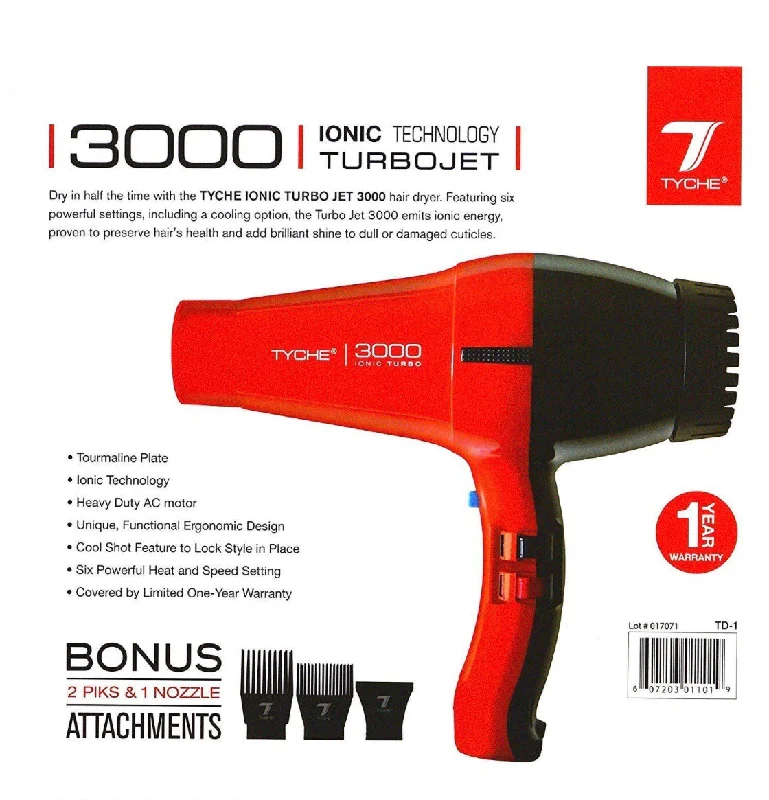 Tyche Turbojet 3000 Professional Ionic Ceramic Hair Dryer - 2 Color