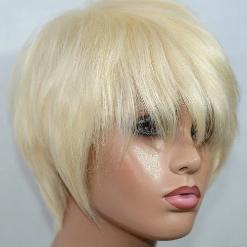 Vancehair 613 blonde full machine Human Hair Wigs Short Human Hair