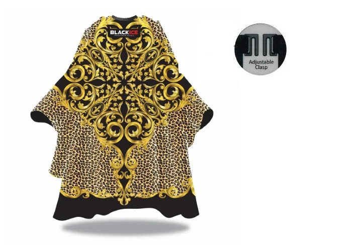 BlackIce Baroque Leopard Barber Cape